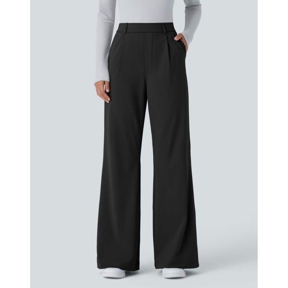 Halara Flex DayStretch High Waisted Pocket Work Flare Pants Black XL Office